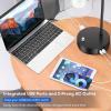 imageSet of 2 Fully Stepless Dimmable Industrial Table Lamps with 2 USB Ports ampamp AC Outlet Bedside Nightstand Desk Lamps with Seeded Glass Shades for Bedroom Dorm Living Room 2 7W 5000K LED Bulbs Included