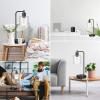 imageSet of 2 Fully Stepless Dimmable Industrial Table Lamps with 2 USB Ports ampamp AC Outlet Bedside Nightstand Desk Lamps with Seeded Glass Shades for Bedroom Dorm Living Room 2 7W 5000K LED Bulbs Included