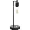 imageSet of 2 Fully Stepless Dimmable Industrial Table Lamps with 2 USB Ports ampamp AC Outlet Bedside Nightstand Desk Lamps with Seeded Glass Shades for Bedroom Dorm Living Room 2 7W 5000K LED Bulbs Included