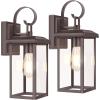 imageBesLowe 2Pack Outdoor Wall Light Fixtures 15quot Exterior Lighting Fixtures Wall Mount Waterproof Porch Lights Outdoor Wall Sconces Lanterns Modern Outside Lights for House Front Door Garage BlackBrown