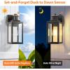 imageBesLowe 2Pack Dusk to Dawn Outdoor Wall Lights Modern Porch Lights Outdoor Sconces with Seeded Glass Matte Black Exterior Lighting Fixtures Wall Mount Outside Lights for House Front Door GarageBlack with Gold Trim
