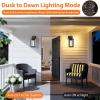 imageBesLowe 2Pack Dusk to Dawn Outdoor Wall Lights Modern Porch Lights Outdoor Sconces with Seeded Glass Matte Black Exterior Lighting Fixtures Wall Mount Outside Lights for House Front Door GarageBlack with Gold Trim