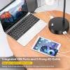 image:imageSet of 2 Fully Stepless Dimmable Industrial Table Lamps with 2 USB Ports amp AC Outlet Bedside Nightstand Desk Lamps with Seeded Glass Shades for Bedroom Dorm Living Room 2 7W 2700K LED Bulbs Included