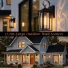 image:imageBesLowe Dusk to Dawn Outdoor Wall Lights Exterior Lighting Fixtures Waterproof Matte Black Porch Wall Sconces with Water Ripple Glass Shades Outside Lights for House Patio Entryway Garage 2PackBlack