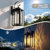 image:imageBesLowe Dusk to Dawn Outdoor Wall Lights Exterior Lighting Fixtures Waterproof Matte Black Porch Wall Sconces with Water Ripple Glass Shades Outside Lights for House Patio Entryway Garage 2PackBlack