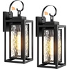 image:imageBesLowe Dusk to Dawn Outdoor Wall Lights Exterior Lighting Fixtures Waterproof Matte Black Porch Wall Sconces with Water Ripple Glass Shades Outside Lights for House Patio Entryway Garage 2PackBlack