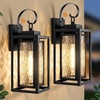 image:imageBesLowe Dusk to Dawn Outdoor Wall Lights Exterior Lighting Fixtures Waterproof Matte Black Porch Wall Sconces with Water Ripple Glass Shades Outside Lights for House Patio Entryway Garage 2PackBlack