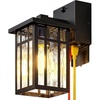 image:imageBesLowe Motion Sensor Outdoor Wall Light with GFCI Outlet Exterior Lighting Fixture Porch Wall Lantern 3 Lighting Modes Matte Black Wall Sconce Waterproof Outside Light for House Patio Garage 101 inBlack