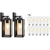 image:imageBesLowe Outdoor Wall Light Fixture with Vintage LED Edison Bulbs 800LM 2700K