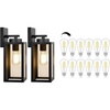 image:imageBesLowe Outdoor Wall Light Fixture with Vintage LED Edison Bulbs 800LM 4000K