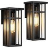 image:imageBesLowe Outdoor Wall Light Fixtures Exterior Waterproof Porch Wall Lanterns Matte Black Wall Sconces with Clear Glass Shade Modern Outside Lights for House Front Door Patio Garage 2Pack 111 inBlack with Clear Glass