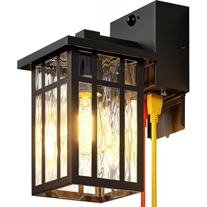 image:imageBesLowe Motion Sensor Outdoor Wall Light with GFCI Outlet Exterior Lighting Fixture Porch Wall Lantern 3 Lighting Modes Matte Black Wall Sconce Waterproof Outside Light for House Patio Garage 101 inBlack