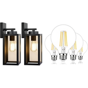 image:imageBesLowe Outdoor Wall Light Fixture with G25 LED Globe Bulbs 1200LM 2700K