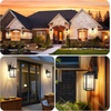 image:imageBesLowe 2Pack Outdoor Wall Light Fixture with Water Ripple Glass Black  Waterproof Antirust amp CorrosionBlack with Fluted Glass