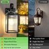 image:imageBesLowe 2Pack Outdoor Wall Light Fixture with Water Ripple Glass Black  Waterproof Antirust amp CorrosionBlack with Fluted Glass