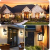 image:imageBesLowe 2Pack Outdoor Wall Light Fixture with Water Ripple Glass Black  Waterproof Antirust amp CorrosionBlack with Watter Ripple Glass