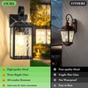 image:imageBesLowe 2Pack Outdoor Wall Light Fixture with Water Ripple Glass Black  Waterproof Antirust amp CorrosionBlack with Watter Ripple Glass