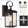 image:imageBesLowe 2Pack Outdoor Wall Light Fixture with Water Ripple Glass Black  Waterproof Antirust amp CorrosionBlack with Watter Ripple Glass