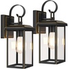 image:imageBesLowe 2Pack Outdoor Wall Light Fixture with Water Ripple Glass Black  Waterproof Antirust amp CorrosionBronze