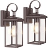 image:imageBesLowe 2Pack Outdoor Wall Light Fixture with Water Ripple Glass Black  Waterproof Antirust amp CorrosionBrown