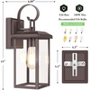 image:imageBesLowe 2Pack Outdoor Wall Light Fixture with Water Ripple Glass Black  Waterproof Antirust amp CorrosionBrown