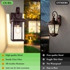 image:imageBesLowe 2Pack Outdoor Wall Light Fixture with Water Ripple Glass Black  Waterproof Antirust amp CorrosionBrown