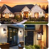 image:imageBesLowe 2Pack Outdoor Wall Light Fixture with Water Ripple Glass Black  Waterproof Antirust amp CorrosionBrown