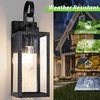 image:imageBesLowe 2Pack Outdoor Wall Light Fixture with Water Ripple Glass Black  Waterproof Antirust amp CorrosionMatte Black