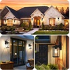image:imageBesLowe 2Pack Outdoor Wall Light Fixture with Water Ripple Glass Black  Waterproof Antirust amp CorrosionMatte Black