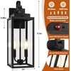 image:imageBesLowe 2Pack Outdoor Wall Light Fixture with Water Ripple Glass Black  Waterproof Antirust amp CorrosionMatte Black