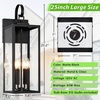 image:imageBesLowe 2Pack Outdoor Wall Light Fixture with Water Ripple Glass Black  Waterproof Antirust amp CorrosionMatte Black