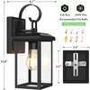image:imageBesLowe 2Pack Outdoor Wall Light Fixture with Water Ripple Glass Black  Waterproof Antirust amp CorrosionMatte Black