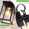 image:imageBesLowe 2Pack Outdoor Wall Light Fixture with Water Ripple Glass Black  Waterproof Antirust amp CorrosionMatte Black