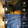 image:imageBesLowe 2Pack Outdoor Wall Light Fixture with Water Ripple Glass Black  Waterproof Antirust amp CorrosionMatte Black