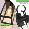 image:imageBesLowe 2Pack Outdoor Wall Light Fixture with Water Ripple Glass Black  Waterproof Antirust amp CorrosionMatte Black