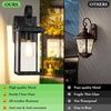 image:imageBesLowe 2Pack Outdoor Wall Light Fixture with Water Ripple Glass Black  Waterproof Antirust amp CorrosionMatte Black