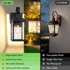 image:imageBesLowe 2Pack Outdoor Wall Light Fixture with Water Ripple Glass Black  Waterproof Antirust amp CorrosionMatte Black
