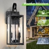 image:imageBesLowe 2Pack Outdoor Wall Light Fixture with Water Ripple Glass Black  Waterproof Antirust amp CorrosionMatte Black