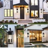 image:imageBesLowe 2Pack Outdoor Wall Light Fixture with Water Ripple Glass Black  Waterproof Antirust amp CorrosionMatte Black