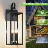 image:imageBesLowe 2Pack Outdoor Wall Light Fixture with Water Ripple Glass Black  Waterproof Antirust amp CorrosionMatte Black