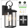 image:imageBesLowe 2Pack Outdoor Wall Light Fixture with Water Ripple Glass Black  Waterproof Antirust amp CorrosionMatte Black