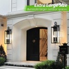image:imageBesLowe 2Pack Outdoor Wall Light Fixture with Water Ripple Glass Black  Waterproof Antirust amp CorrosionMatte Black
