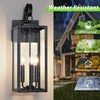 image:imageBesLowe 2Pack Outdoor Wall Light Fixture with Water Ripple Glass Black  Waterproof Antirust amp CorrosionMatte Black