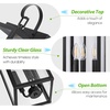 image:imageBesLowe 2Pack Outdoor Wall Light Fixture with Water Ripple Glass Black  Waterproof Antirust amp CorrosionMatte Black