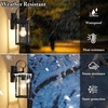 image:imageBesLowe 2Pack Outdoor Wall Light Fixture with Water Ripple Glass Black  Waterproof Antirust amp CorrosionMatte Black