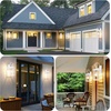 image:imageBesLowe 2Pack Outdoor Wall Light Fixture with Water Ripple Glass Black  Waterproof Antirust amp CorrosionWhite