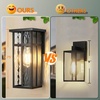 image:imageBesLowe Outdoor Wall Light Fixtures Exterior Waterproof Porch Wall Lanterns Matte Black Wall Sconces with Clear Glass Shade Modern Outside Lights for House Front Door Patio Garage 2PackBlack with Ripple Glass