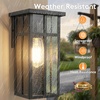 image:imageBesLowe Outdoor Wall Light Fixtures Exterior Waterproof Porch Wall Lanterns Matte Black Wall Sconces with Clear Glass Shade Modern Outside Lights for House Front Door Patio Garage 2PackBlack with Clear Glass