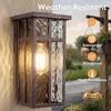 image:imageBesLowe Outdoor Wall Light Fixtures Exterior Waterproof Porch Wall Lanterns Matte Black Wall Sconces with Clear Glass Shade Modern Outside Lights for House Front Door Patio Garage 2PackBrown with Ripple Glass