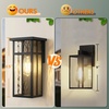 image:imageBesLowe Outdoor Wall Light Fixtures Exterior Waterproof Porch Wall Lanterns Matte Black Wall Sconces with Clear Glass Shade Modern Outside Lights for House Front Door Patio Garage 2PackBlack with Ripple Glass